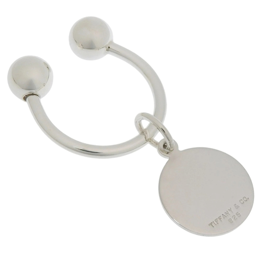 Tiffany & Co. Keyring Keychain Circle Tag Sterling Silver 925 Key ring Unisex